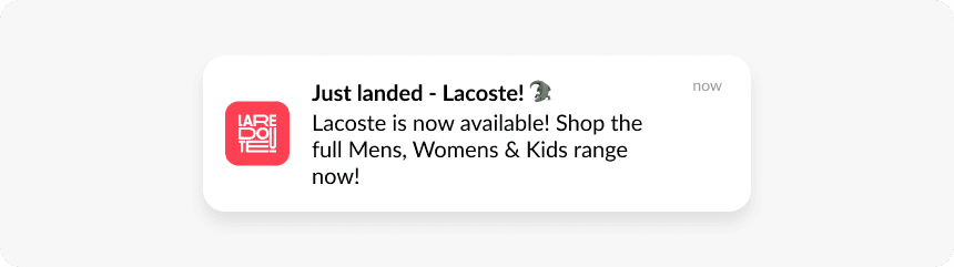 Push notification back in stock